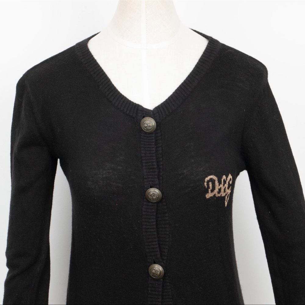 Dolce & Gabbana Vintage ButtonUp V-Neck Tight Knit Cotton Cardigan M $789 - Picture 4 of 14